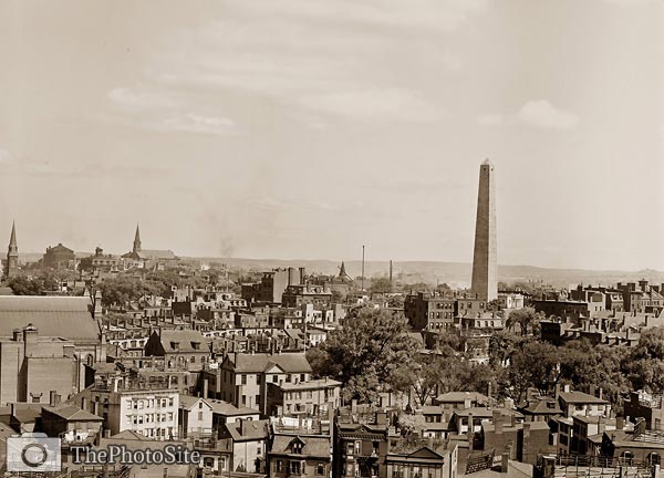 Bunker Hill Monument Boston, view of Charlestown - Click Image to Close