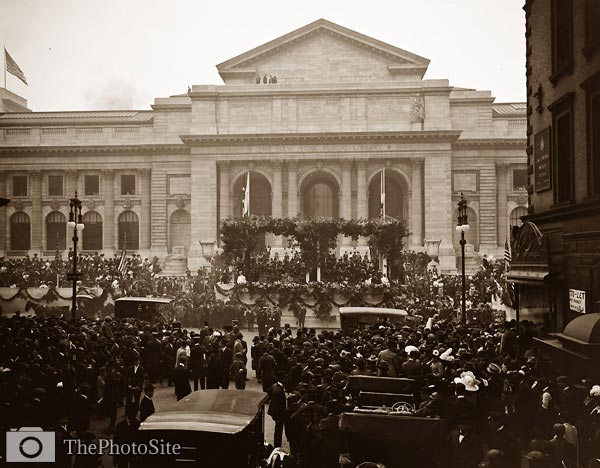 New York public Library naval parade 1910's - Click Image to Close