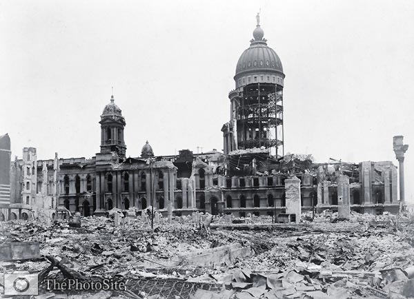 San Francisco City Hall, earthquake 1906 - Click Image to Close