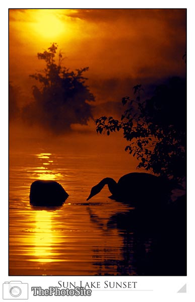 Sun Lake Sunset - Click Image to Close