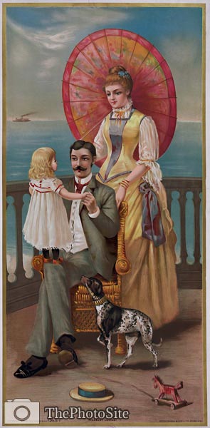 Pleasant outing 1889 antique poster - Click Image to Close
