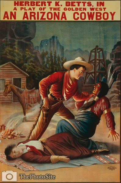 Cowboy strangling an Indian - theatrical poster - Click Image to Close