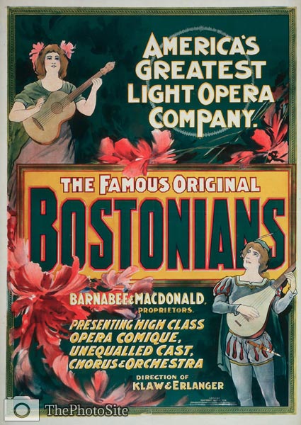 Bostonians America's greatest light opera company Poster - Click Image to Close