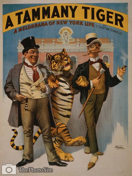 A Tammany tiger a melodrama of New York life Theatre Poster - Click Image to Close