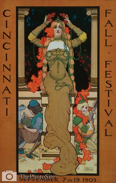 Cincinnati fall festival 1903 art nouveau jewelry Poster - Click Image to Close