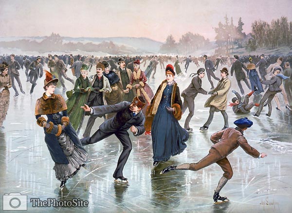 Ice skating 1885 - Click Image to Close