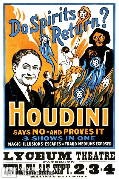 Do spirits return? Houdini says no. Poster - Click Image to Close