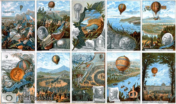 Collecting cards with pictures of events in ballooning history - Click Image to Close