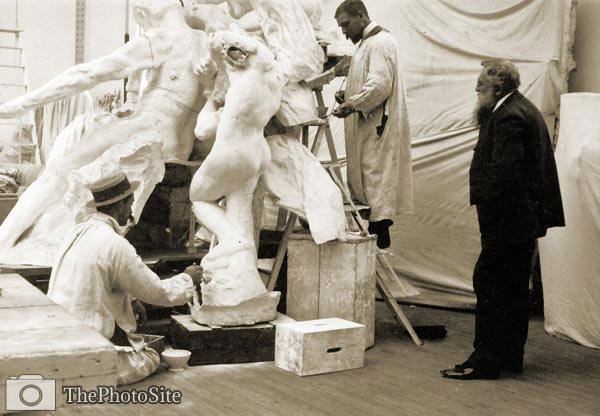 Auguste Rodin, sculptor at work - Click Image to Close