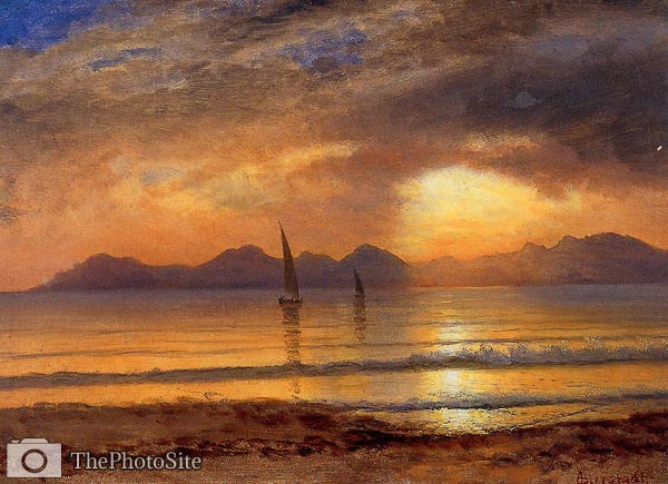 Sunset over a Mountain Lake Albert Bierstadt - Click Image to Close