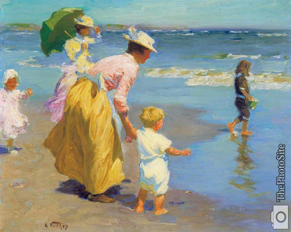 At the beach Edward Potthast - Click Image to Close
