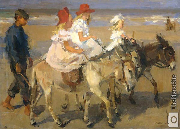 Donkey ride on beach Isaac Israels - Click Image to Close
