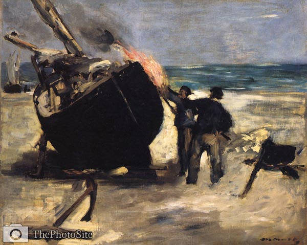 Tarring the boat Edouard Manet - Click Image to Close