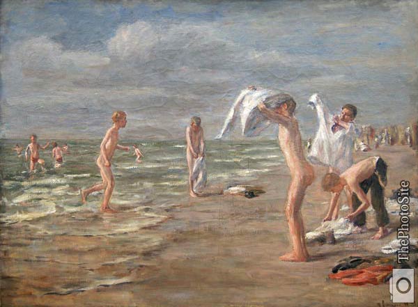 Boys Bathing Max Liebermann - Click Image to Close