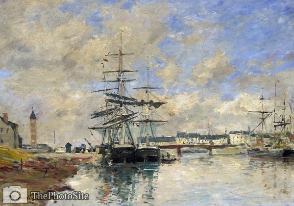 Deauville Harbour Eugene Boudin - Click Image to Close