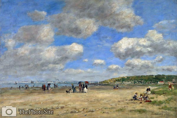 The Beach at Tourgeville les Sablons Eugene Boudin - Click Image to Close