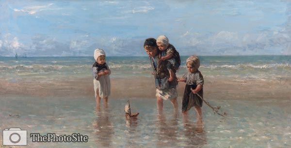 Children and the Sea Jozef Israels - Click Image to Close