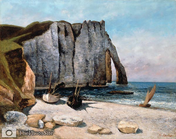 Falaise d?Etretat apres, la Porte d?Aval Gustave Courbet - Click Image to Close