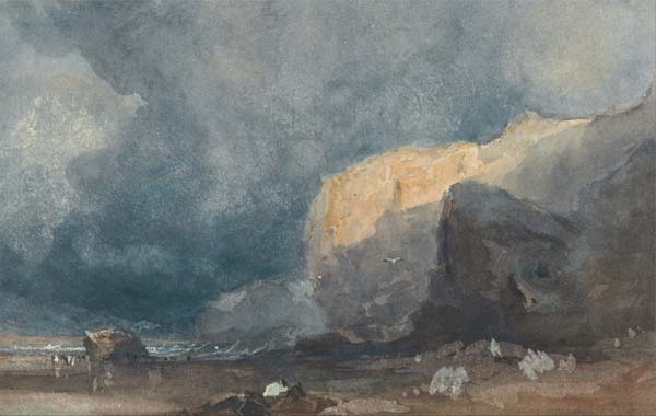 Near Ventnor Coastal Landscape with Dark Sky - Click Image to Close