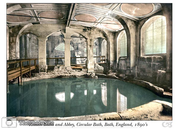 Roman Baths and Abbey, Circular Bath, Bath, England - Click Image to Close