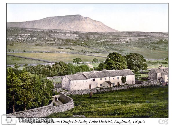 Ingleborough from Chapel-le-Dale, Lake District, England - Click Image to Close