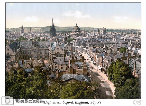 General view and High Street, Oxford, England - Click Image to Close