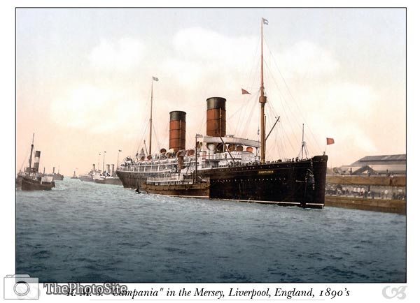 R. M. S. "Campania" in the Mersey - Click Image to Close
