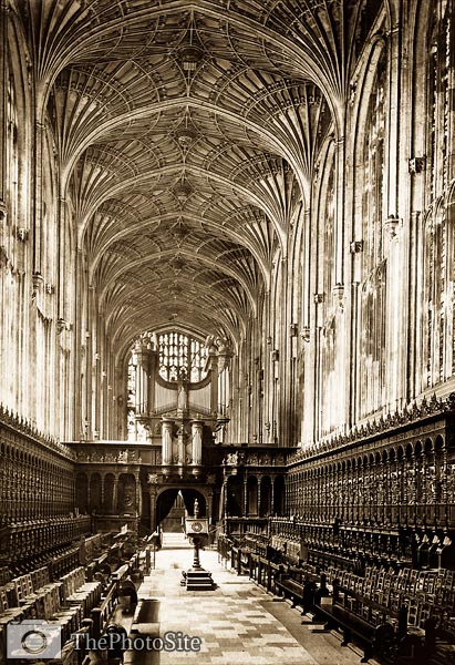 King's College Chapel, Choirstalls (Interior), Cambridge. Photog - Click Image to Close