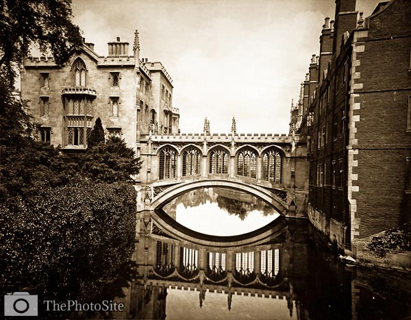 St. John's College Bridge, Cambridge Victorian Photograph - Click Image to Close