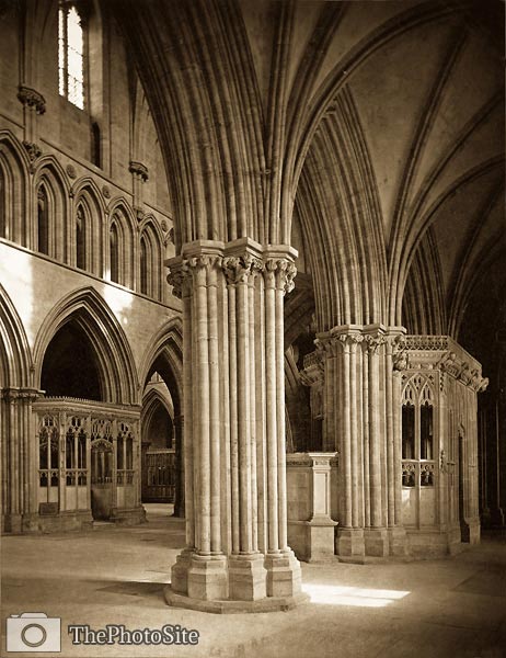 Chantries and Aisle, Wells Cathedral old photograph - Click Image to Close