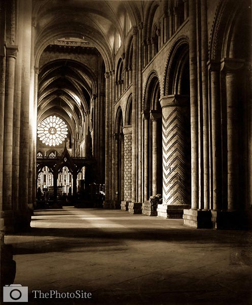 Durham Cathedral, Interior, antique picture - Click Image to Close