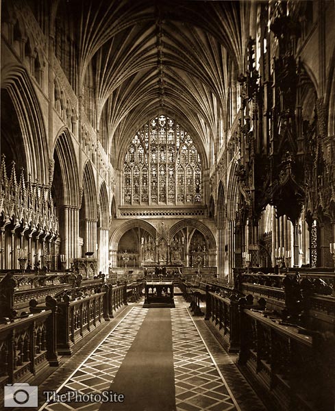 Exeter Cathedral Choir from Westold victorian photo - Click Image to Close