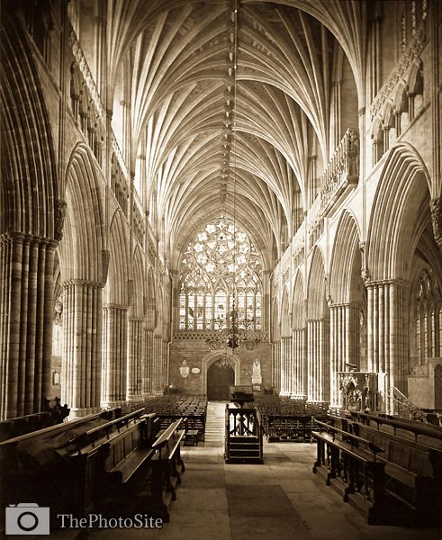 Exeter Cathedral Interior victorian era - Click Image to Close
