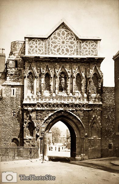 Norwich Cathedral. Saint Ethelbert's Gate antique photograph - Click Image to Close