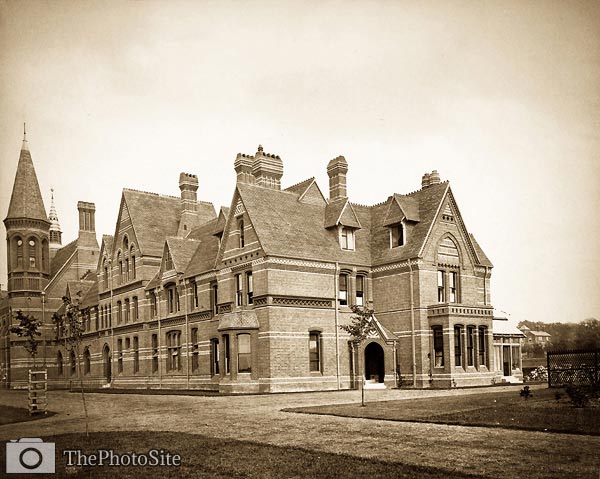 Reading. Grammar School and Master's House old victorian photo - Click Image to Close