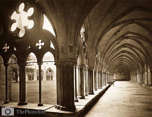 Salisbury Cathedral Cloisters Victorian Britain - Click Image to Close