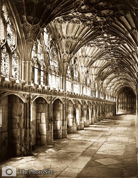 The Great Cloisters, Gloucester Cathedral victorian era - Click Image to Close