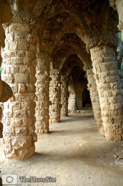 Guell Park, Barcelona, Gaudi arches - Click Image to Close