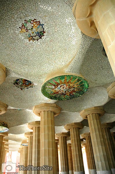 Guell Park Jujol mosaic roof, Atoni Gaudi Barcelona - Click Image to Close
