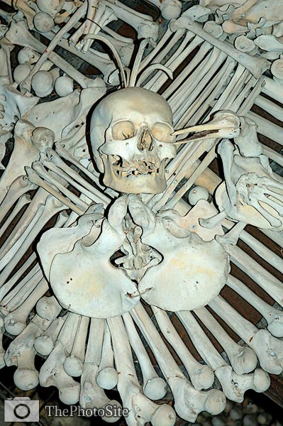 Close up of Bones, church in Czech Republic - Click Image to Close