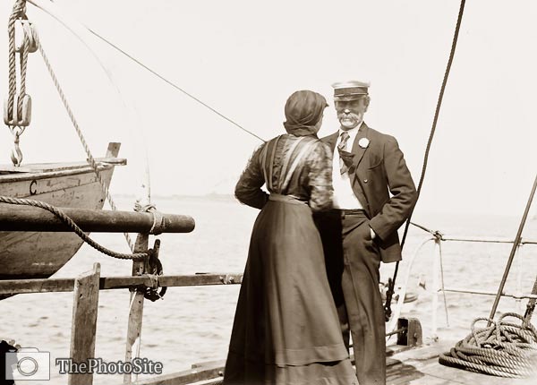 Robert Peary arctic explorer with wife on SS Roosevelt - Click Image to Close