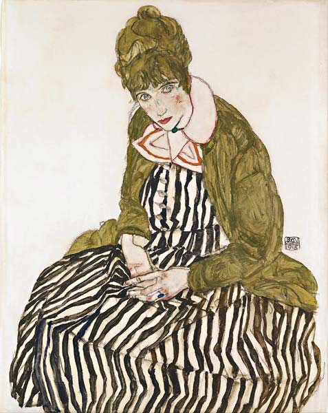 Edith with Striped Dress, Sitting - Click Image to Close