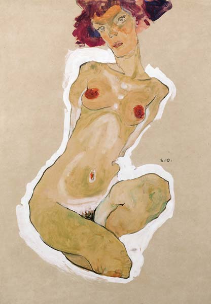 Squatting Female Nude - Click Image to Close