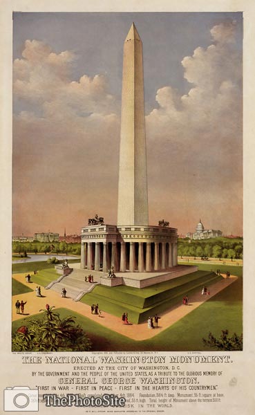 The National Washington Monument 1885 - Click Image to Close