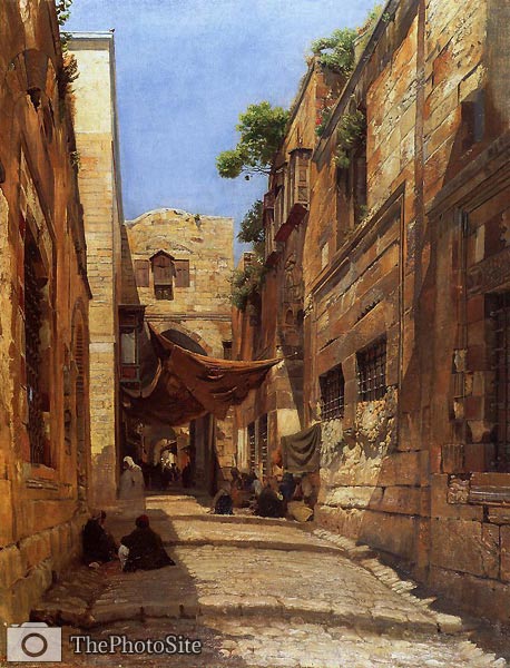 David Street in Jerusalem by Gustave Bauerfeind - Click Image to Close