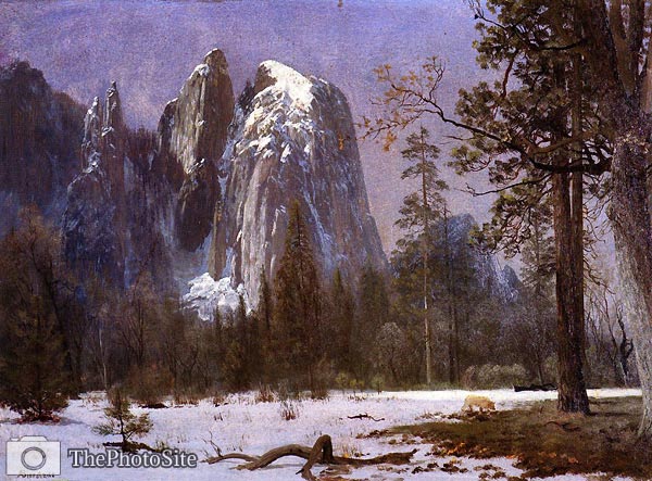 Cathedral Rocks, Yosemite Valley, Winter Albert Bierstadt - Click Image to Close