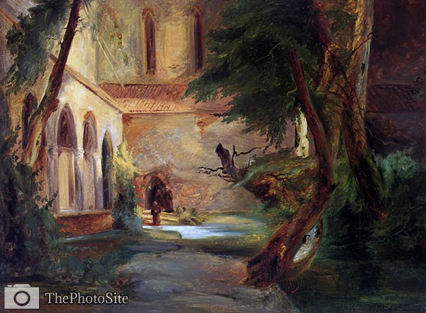 Cloister in the forest by Karl Blechen - Click Image to Close