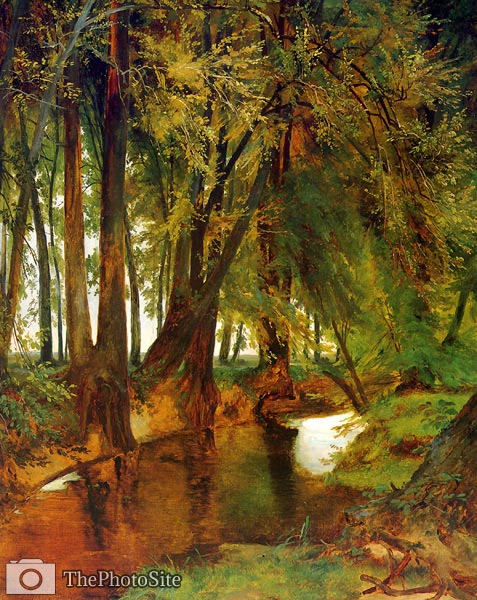 Forest with brook Karl Blechen - Click Image to Close