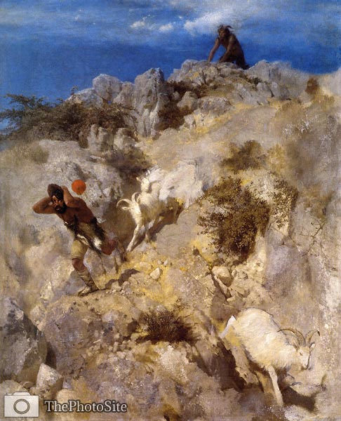 Pan running after by a goat Arnold Bocklin - Click Image to Close