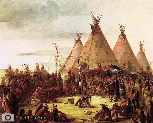 Sioux War Council George Catlin - Click Image to Close